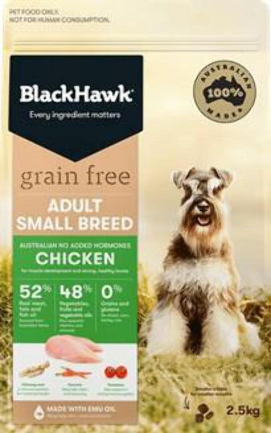 Black Hawk Small Breed Grain Free Chicken Dry Dog Food 2.5 Kg